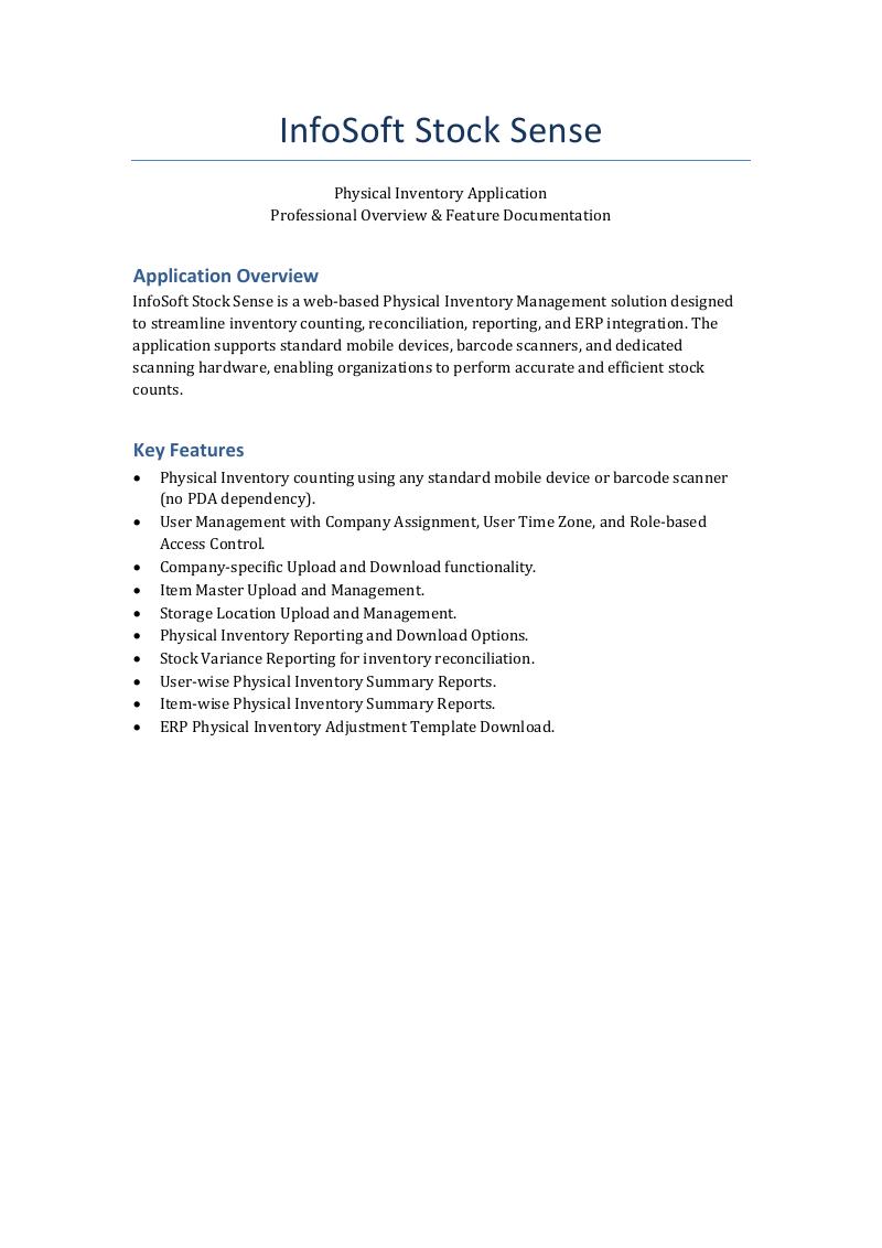 Physical Inventory documentation cover