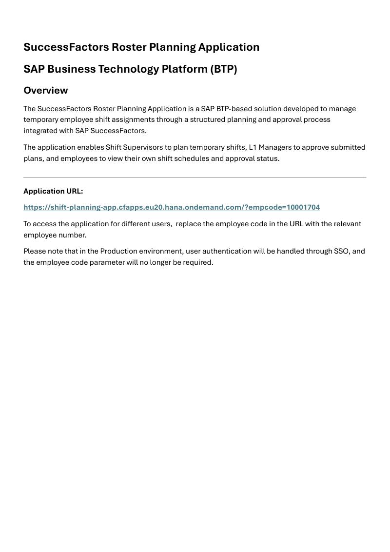 Roster planning documentation cover